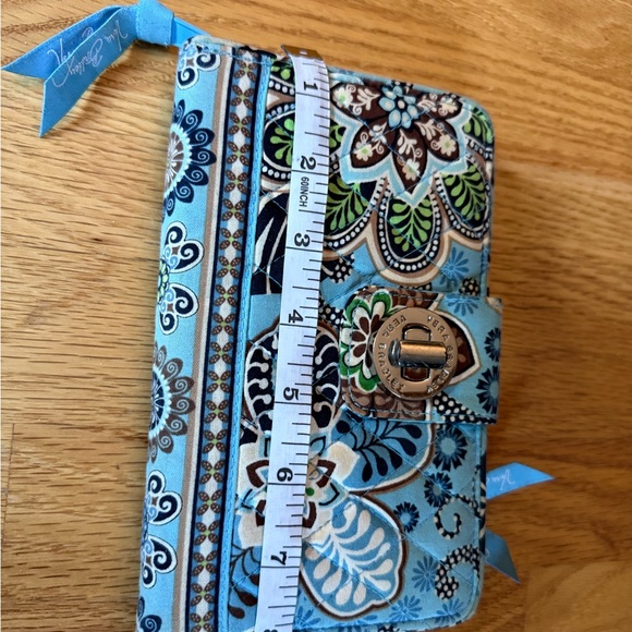 Vera Bradley Bali Blue- Blue and Green Floral Lock Wallet - Picture 9 of 10